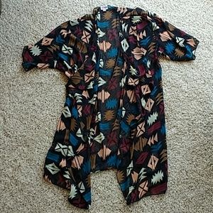 LuLaRoe aztec print sheer kimono Large